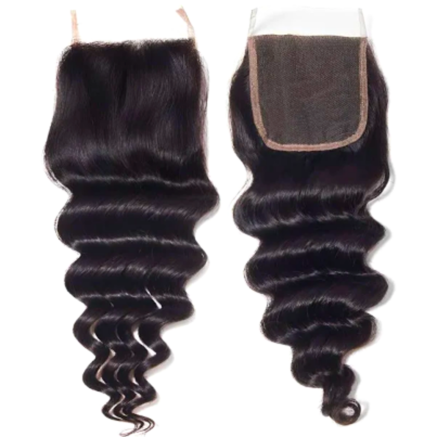 Mixed Strands Luxury Hair The Crimp Deep Wavy HD Lace Closure 4x4 5x5 6x6 #1B Dark Brown 100% Virgin Human Hair Extensions