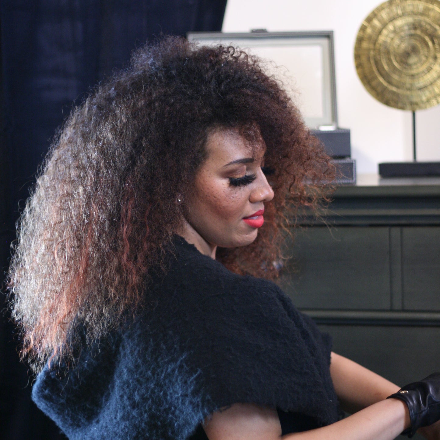 Mixed Strands Luxury Hair The Deep Coil Curly #1B Dark Brown 100% Virgin Human Hair Extensions