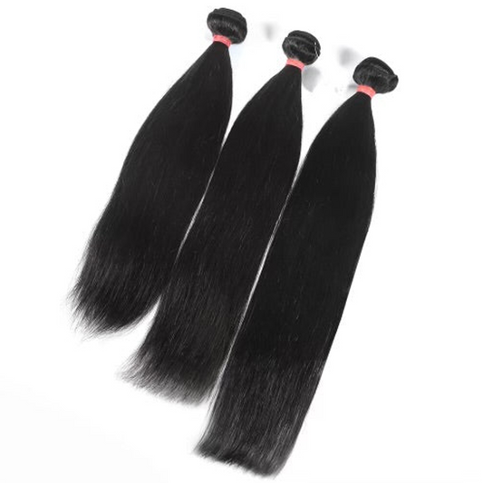 Mixed Strands Luxury Hair The Straight weft Bundles #1B Dark Brown 100% Virgin Human Hair Extensions