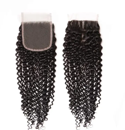 Mixed Strands Luxury Hair #1B Dark Brown Tight Coil Kinky Curly HD Lace Closure 100% Virgin Human Hair.