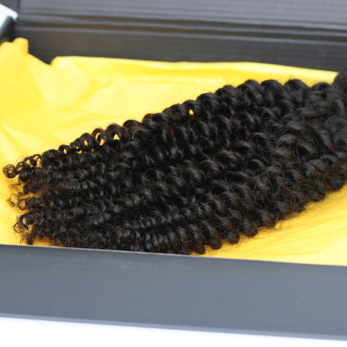 Mixed Strands Luxury Hair #1B Dark Brown Tight Coil Kinky Curly HD Lace Closure 100% Virgin Human Hair.