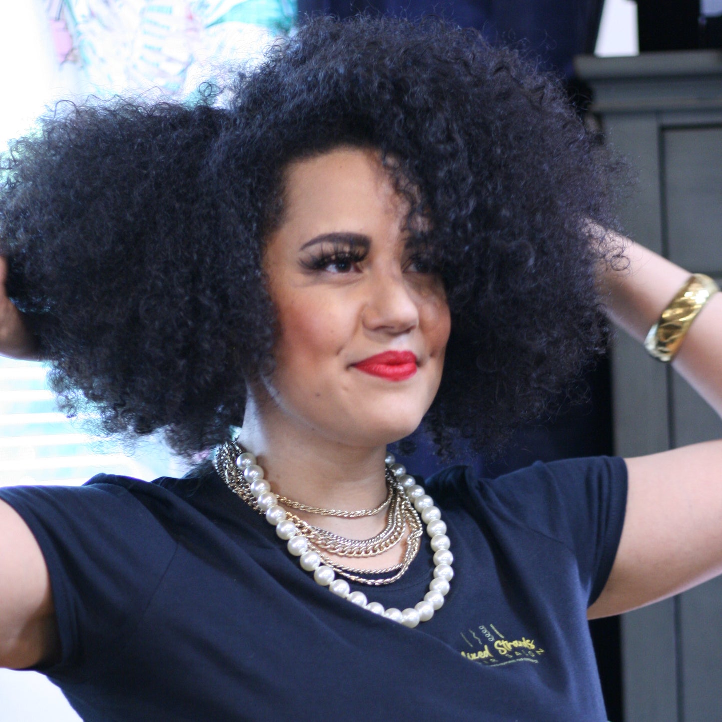 Mixed Strands Luxury Hair #1B Dark Brown Tight Coil Kinky Curly HD Lace Wig 100% Virgin Human Hair.