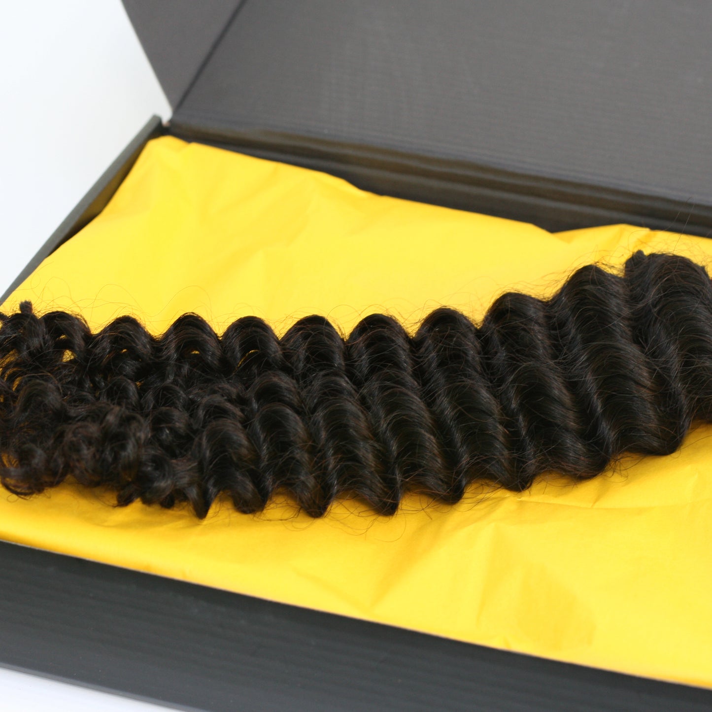 Mixed Strands Luxury Hair The Crimp Deep Wavy #1B Dark Brown 100% Virgin Human Hair Extensions