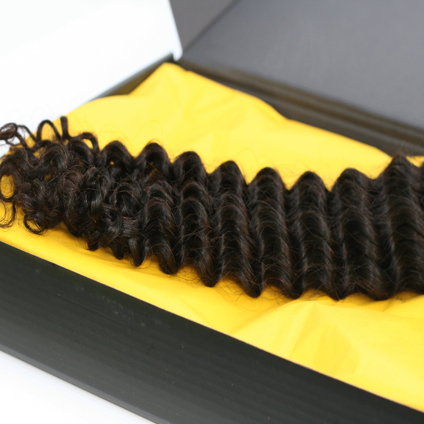 Mixed Strands Luxury Hair The Deep Coil Curly #1B Dark Brown 100% Virgin Human Hair Extensions