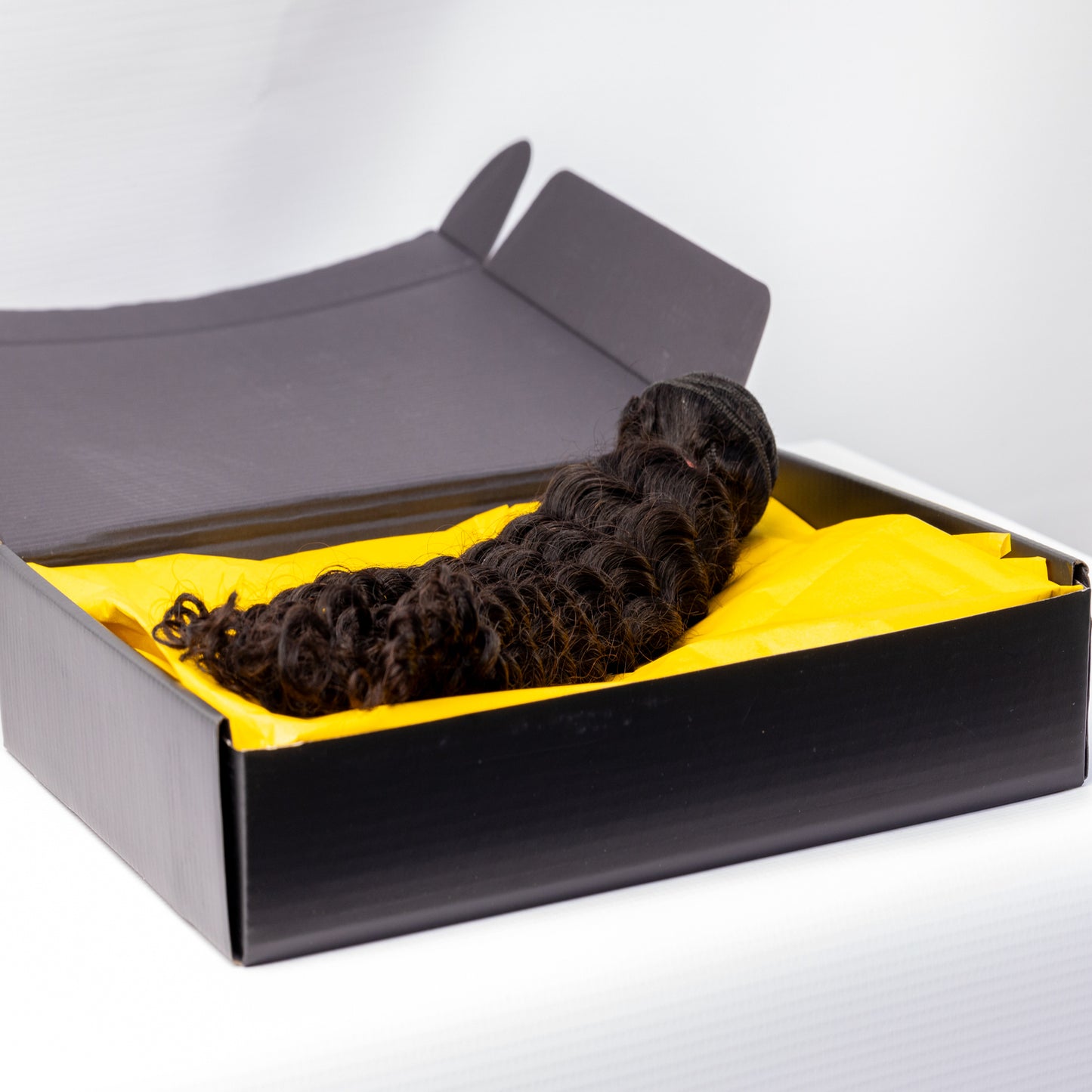 Mixed Strands Luxury Hair The Deep Coil Curly Weft Bundles #1B Dark Brown 100% Virgin Human Hair Extensions