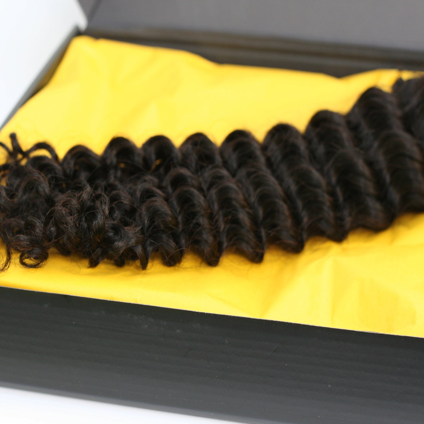 Mixed Strands Luxury Hair The Deep Coil Curly #1B Dark Brown 100% Virgin Human Hair Extensions