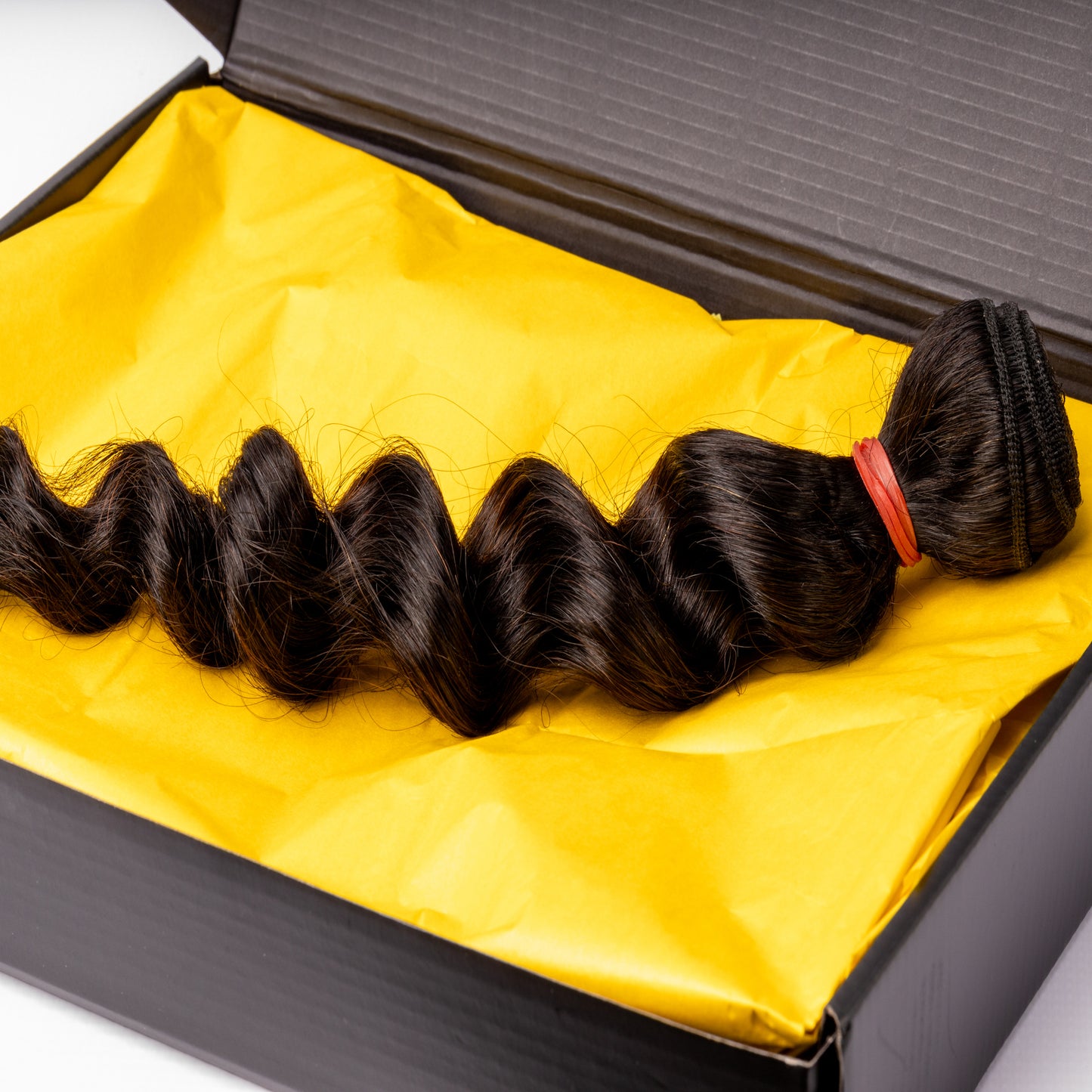 Mixed Strands Luxury Hair The Hollywood Loose Curly weft Bundles #1B Dark Brown 100% Virgin Human Hair Extensions