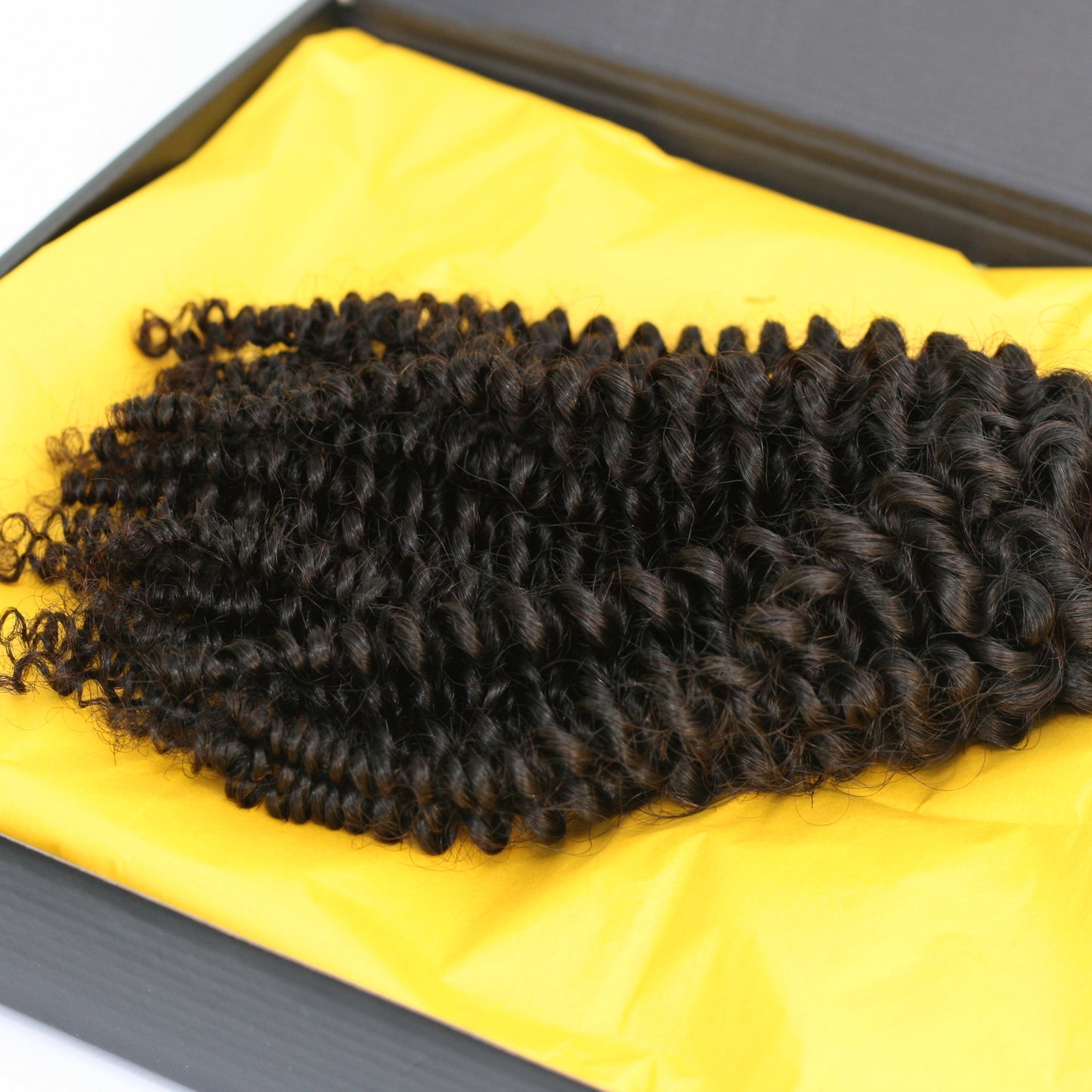 Mixed Strands Luxury Hair #1B Dark Brown Tight Coil Kinky Curly 100% Virgin Human Hair.