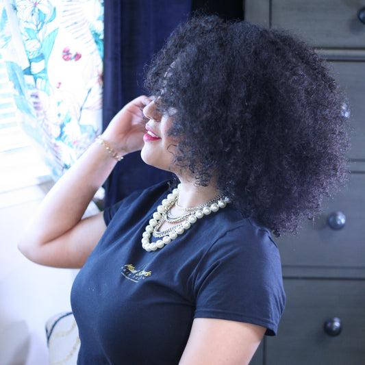 Mixed Strands Luxury Hair #1B Dark Brown Tight Coil Kinky Curly HD Lace Wig 100% Virgin Human Hair.