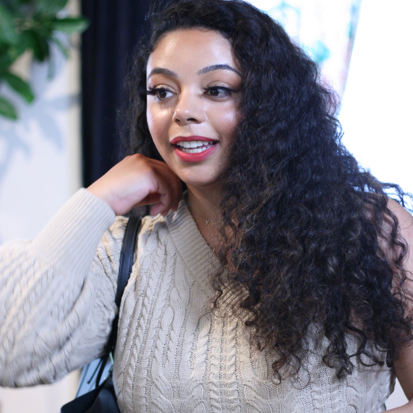 Mixed Strands Luxury Hair The Capelli Italian Curly #1B Dark Brown Micro Links 100% Virgin Human Hair Extensions