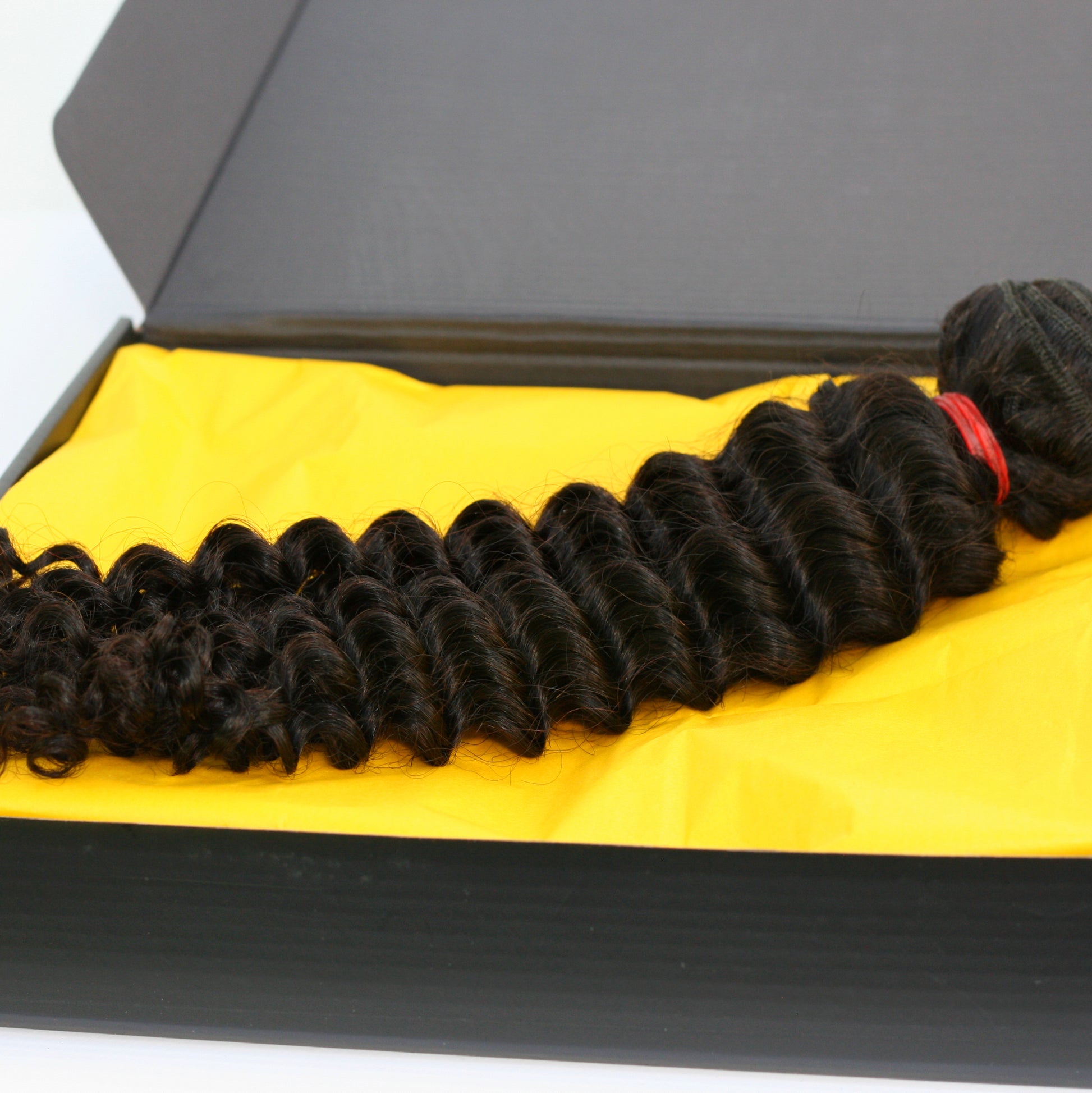 Mixed Strands Luxury Hair The Crimp Deep Wavy  #1B Dark Brown 100% Virgin Human Hair Extensions