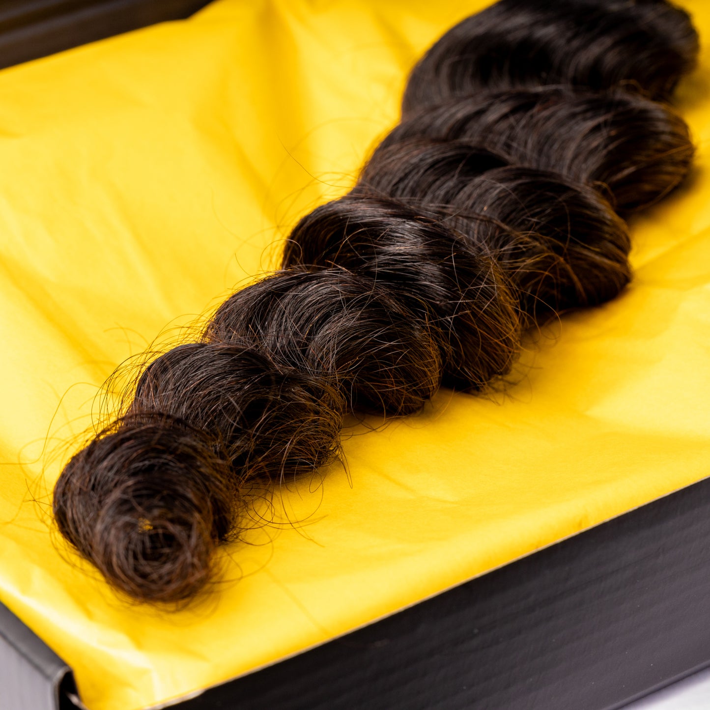 Mixed Strands Luxury Hair The Hollywood Loose Curl #1B Dark Brown 100% Virgin Human Hair Extensions