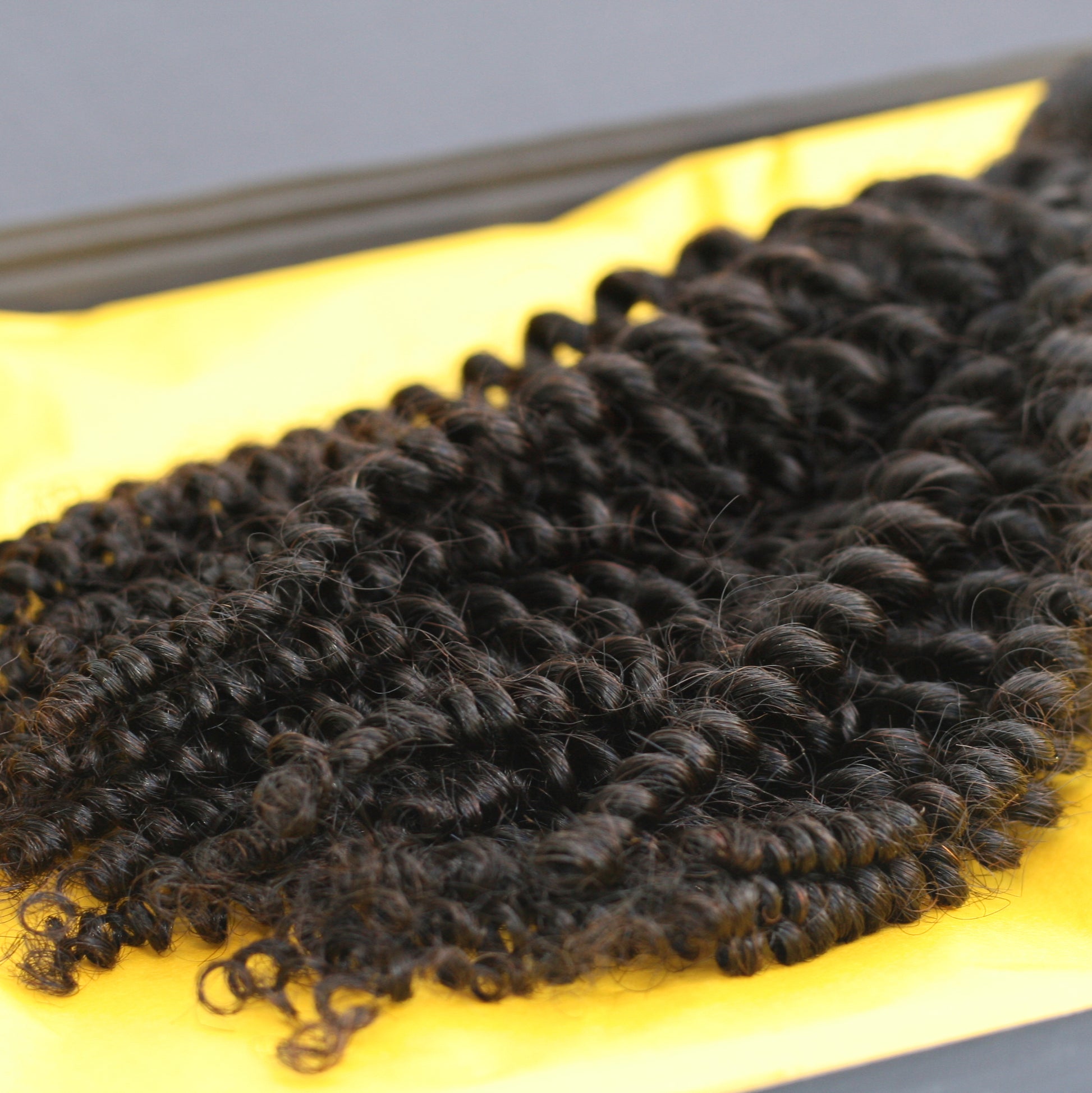 Mixed Strands Luxury Hair #1B Dark Brown Tight Coil Kinky Curly 100% Virgin Human Hair.