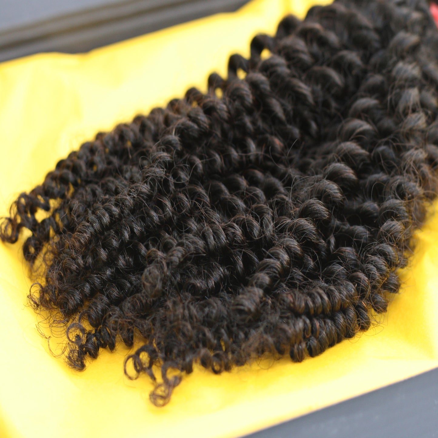 Mixed Strands Luxury Hair #1B Dark Brown Tight Coil Kinky Curly HD Lace Closure 100% Virgin Human Hair.