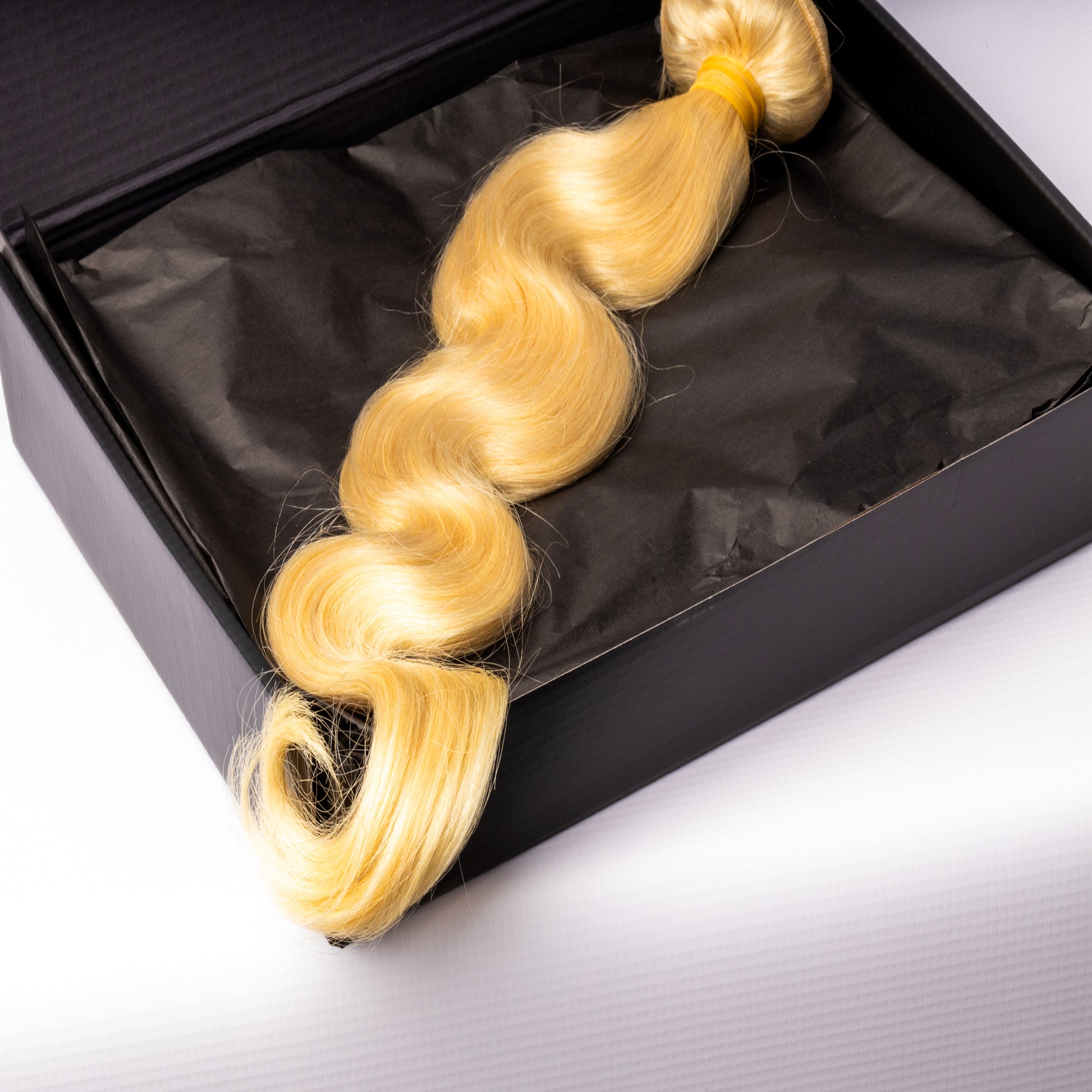 Mixed Strands Luxury Hair #613 Golden Blonde The Goldie Body Wave Weft Bundles 100% Virgin Human Hair Extensions.